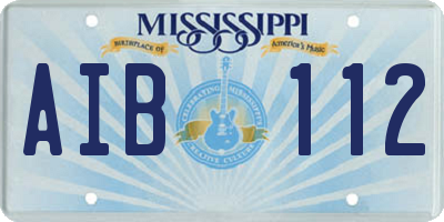 MS license plate AIB112
