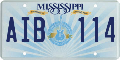 MS license plate AIB114