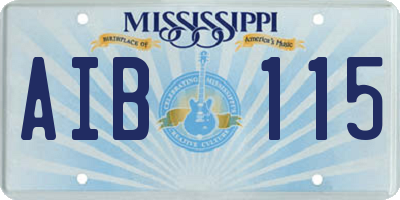 MS license plate AIB115