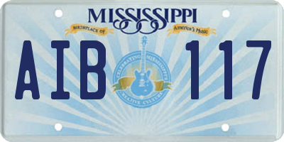 MS license plate AIB117