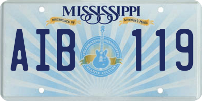 MS license plate AIB119
