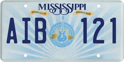 MS license plate AIB121
