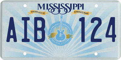 MS license plate AIB124