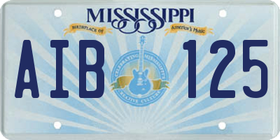 MS license plate AIB125