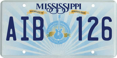 MS license plate AIB126