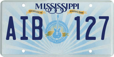 MS license plate AIB127