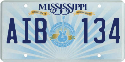 MS license plate AIB134