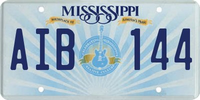 MS license plate AIB144