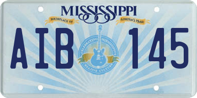 MS license plate AIB145