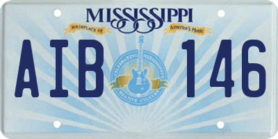 MS license plate AIB146