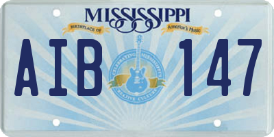 MS license plate AIB147