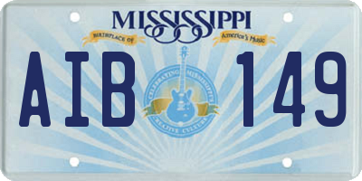 MS license plate AIB149