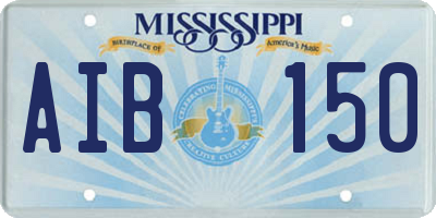 MS license plate AIB150