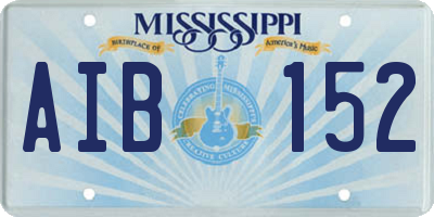 MS license plate AIB152