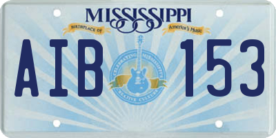 MS license plate AIB153