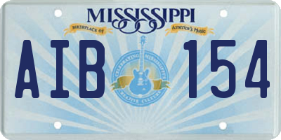 MS license plate AIB154