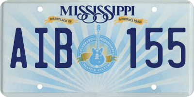 MS license plate AIB155