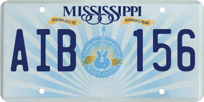 MS license plate AIB156