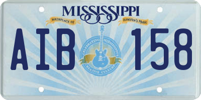 MS license plate AIB158