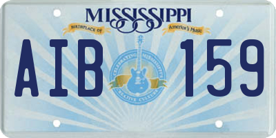 MS license plate AIB159