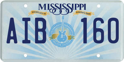 MS license plate AIB160