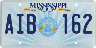 MS license plate AIB162