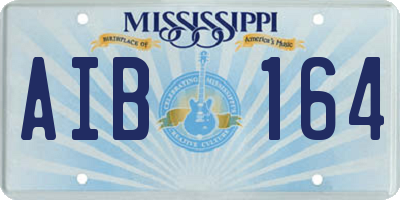 MS license plate AIB164