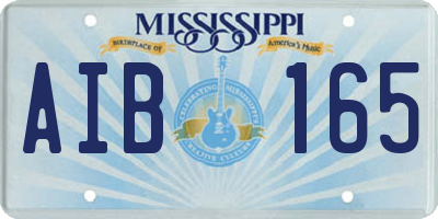 MS license plate AIB165