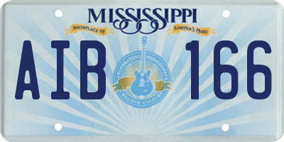 MS license plate AIB166