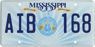 MS license plate AIB168