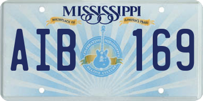 MS license plate AIB169