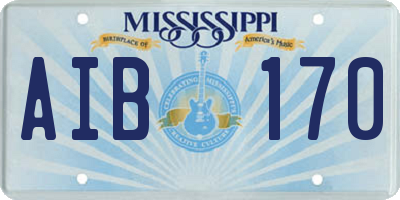 MS license plate AIB170