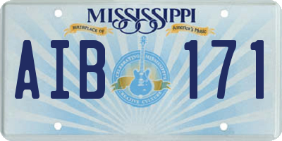 MS license plate AIB171