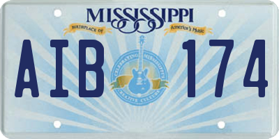 MS license plate AIB174