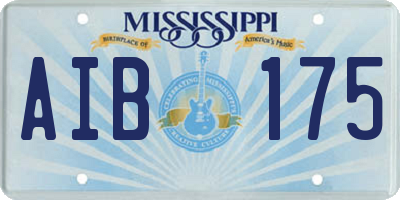 MS license plate AIB175