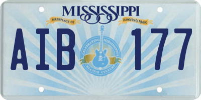 MS license plate AIB177