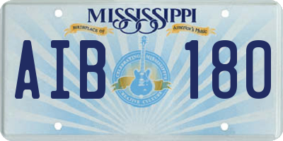 MS license plate AIB180