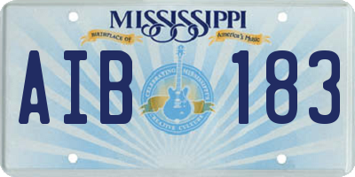 MS license plate AIB183