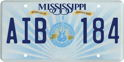 MS license plate AIB184