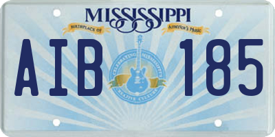 MS license plate AIB185