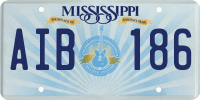MS license plate AIB186