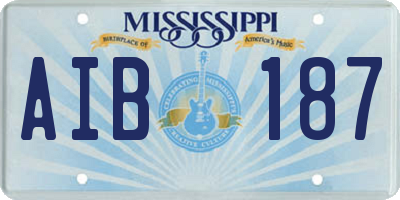 MS license plate AIB187