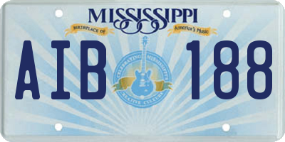MS license plate AIB188