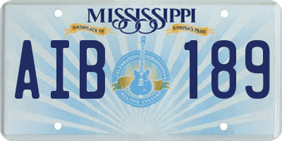 MS license plate AIB189