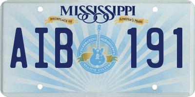 MS license plate AIB191