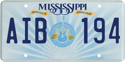 MS license plate AIB194