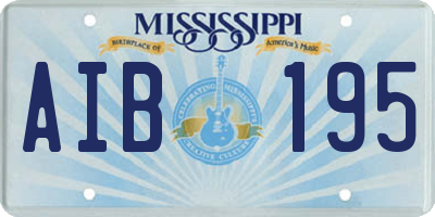 MS license plate AIB195