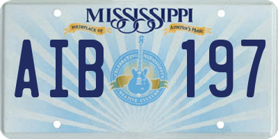MS license plate AIB197