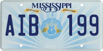 MS license plate AIB199