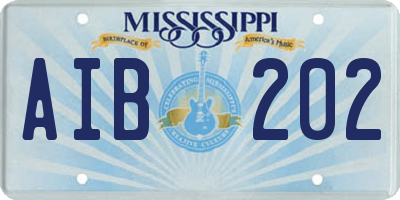 MS license plate AIB202